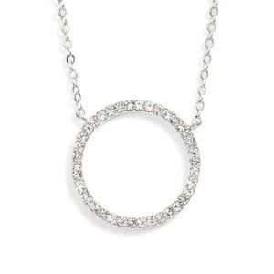 NWOT - Nordstrom - Pave crystal circle pendant necklace